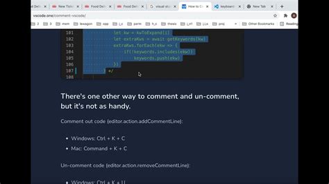 how to comment multiple lines in vs code.